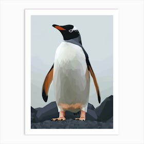 Emperor Penguin Deception Island Minimalist Illustration 4 Art Print