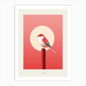 Minimalist Dipper 1 Bird Poster Art Print