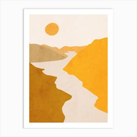 Minimal Art Sun Landscape Art Print