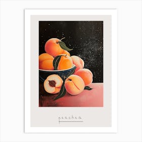 Art Deco Peaches On A Table 2 Poster Art Print