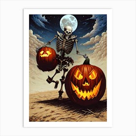 Halloween Skeleton Art Print