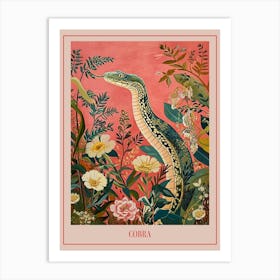 Floral Animal Painting Cobra 3 Poster Art Print