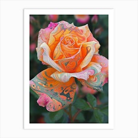 English Roses Painting Abstract Swirl 4 Art Print