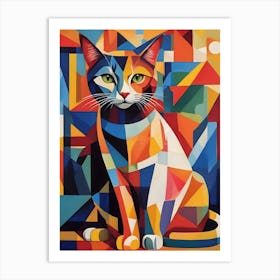 Geometric Cat Art Print