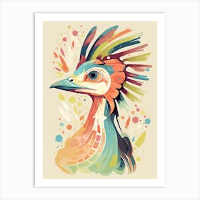 Colourful Dinosaur Archaeopteryx Art Print