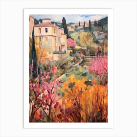 Autumn Gardens Painting Villa Cimbrone Gardens Italy 3 Art Print