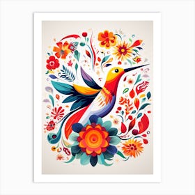 Scandinavian Bird Illustration Hummingbird 1 Art Print