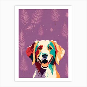 Dog vector art, golden retriever, colorful dog illustration, dog portrait, animal illustration, digital art, pet art, dog artwork, dog drawing, dog painting, dog wallpaper, dog background, dog lover gift, dog décor, dog poster, dog print, pet, dog, vector art, dog art Art Print