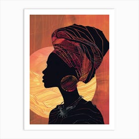 Silhouette Of African Woman 1 Art Print