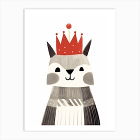 Little Raccoon 1 Wearing A Crown Art Print