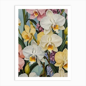 Pastel Orchids no1 Art Print