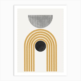 Moon And Stars, Retro, Mid Century Modern Art Print