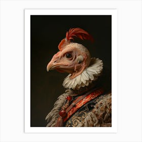 Renaissance Chicken Portrait Art Print