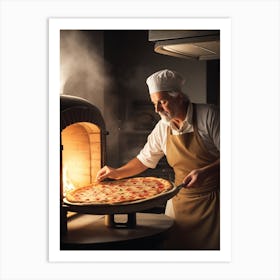 Pizza Chef Preparing Pizza Art Print