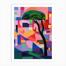 Cyprus Tree Cubist 1 Art Print