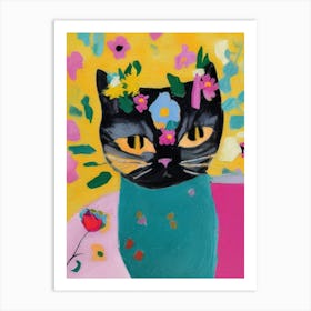 Mister Flower Cat Art Print