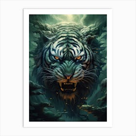 Tiger Art In Surrealism Style 3 Art Print