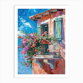 Balcony Painting In Paphos 1 Art Print