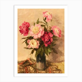 Peonies In A Vase 4 Art Print