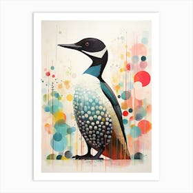 Bird Painting Collage Loon 3 Art Print