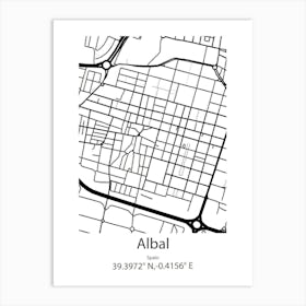 Albal,Spain Minimalist Map Art Print