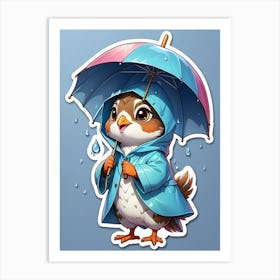 Bird With Umbrella Art Print