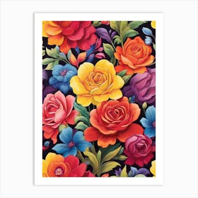 Colorful Roses Art Print