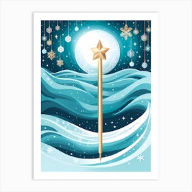 Christmas Magic wand Vector Art 5 Art Print