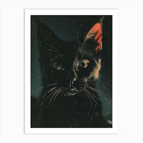 Black Cat With Red Eyes 3 Art Print