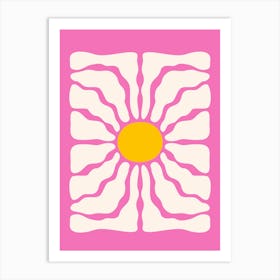 Boho Flower Pink Print Art Print