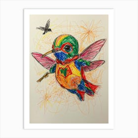 Superhero Hummingbird Art Print