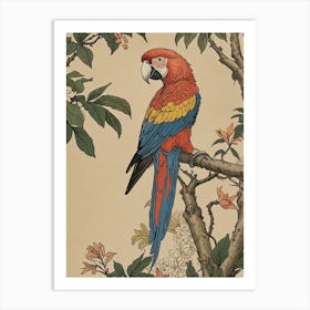 Parrot On A Branch Art Print