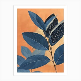 'Blue Leaves' 12 Art Print