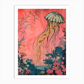 Floral Animal Painting Jellyfish 4 Art Print