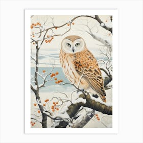 Winter Bird Painting Owl 1 Art Print