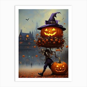 Halloween Pumpkins 1 Art Print