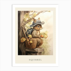 Beatrix Potter Inspired  Animal Watercolour Squirrel 3 Art Print