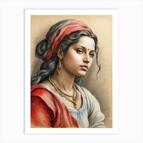 Indian Woman Art Print