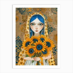 Sunflower Girl 23 Art Print