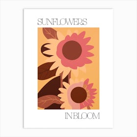 Sunflowers In Bloom Flowers Bold Illustration 2 Art Print