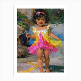 Joyful Childhood in Vibrant Colors Art Print