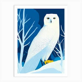Snowy Owl Pop Matisse Bird Art Print