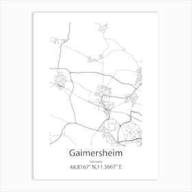 Gaimersheim,Germany Minimalist Map Art Print