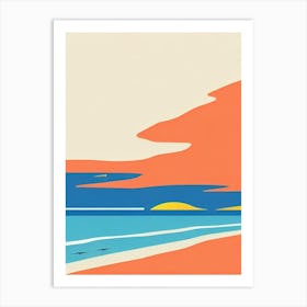 Mooloolaba Beach Australia Midcentury Art Print