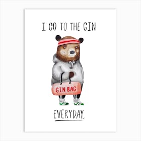 Gin Bear Art Print