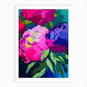Borders And Edges Peonies Colourful Colourful 1 Painting Art Print