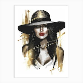 Woman In A Hat 60 Art Print