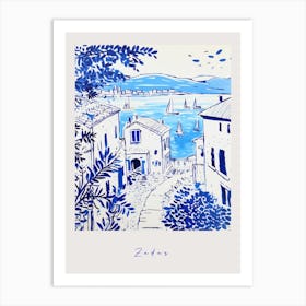 Zadar Croatia 4 Mediterranean Blue Drawing Poster Art Print