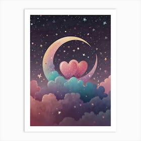 Two Hearts In The Sky Art Print