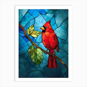 Cardinal Stained Glass 2 Art Print